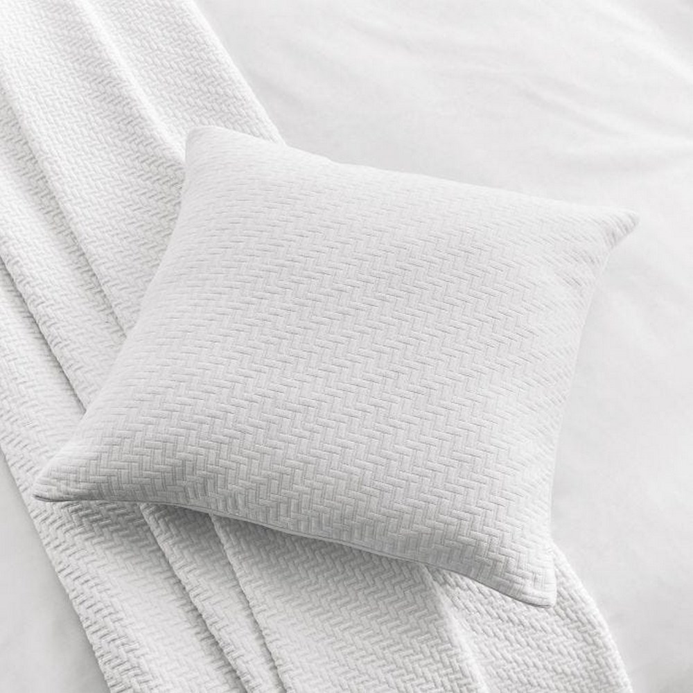 Andaz Feather Fine Linens Cotton Cushion in White